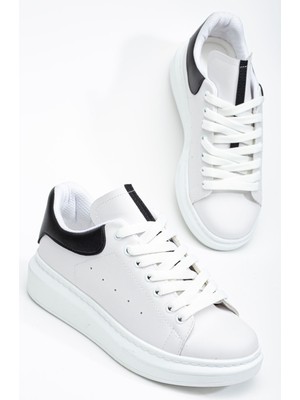 Fersatie Beyaz - Siyah Kadın Sneaker Günlük Ayakkabı