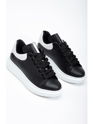 Fersatie Siyah - Beyaz Kadın Sneaker Günlük Ayakkabı