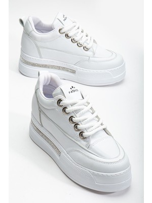 Granes Kadın Beyaz Gizli Topuk Sneaker