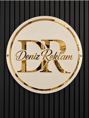 ReklamX Özel Tasarım Gold Pleksi Aynalı Işıksız Tabela