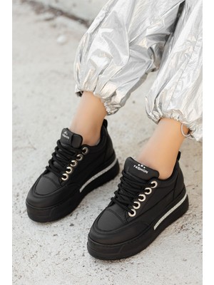 Granes Kadın Siyah Gizli Topuk Sneaker