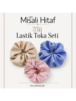 3'lü Lastik Toka Seti Kadın Saç Tokası Saç Lastiği
