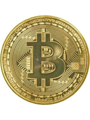 Greathings Bitcoin Madeni Hatıra Para Altın Renkli 38 mm Çapında Özel Tasarım