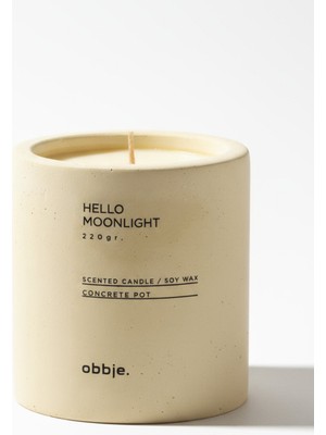 Obbje Vanilya & Marshmallow Kokulu, Dekoratif Beton Mum, Dikey Form Tek Fitil