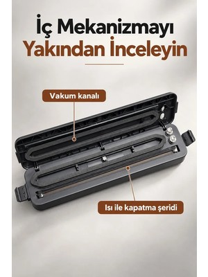 Aydogan's Poşet Ağzı Kapatma ve Vakumlama Makinesi Siyah
