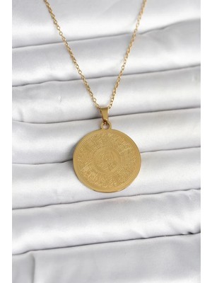 Aydogan's 316L Çelik Gold Renk Ayetel Kürsi Yazılı Kolye - Bayi Depom
