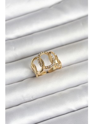 İlkyaz Fashion Gold Renk Samanyolu Yüzük Çelik 1 Adet
