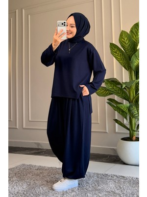 Suede Style 6685 - Şık Rahat Salaş Modal Pileli Şalvarlı Kadın Takım