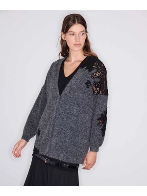 İpekyol Dantel Mix Oversize Hırka IW6260150149036
