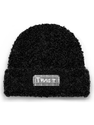 Twist Patch'li Pelüş Dokulu Bere TW6260063003001