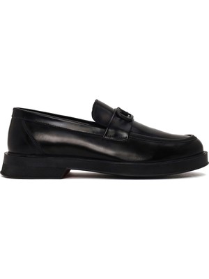Derimod Erkek Siyah Tokalı Deri Casual Loafer WM780016DA