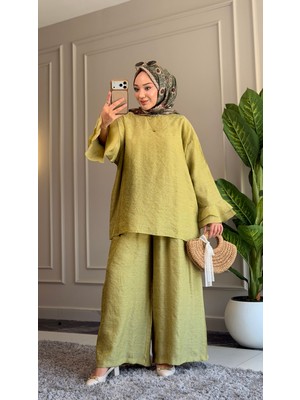 Suede Style 6579 - Şık Rahat Olivia Jakar Yumuşak Viskonlu Kumaş Salaş Kadın Takımı