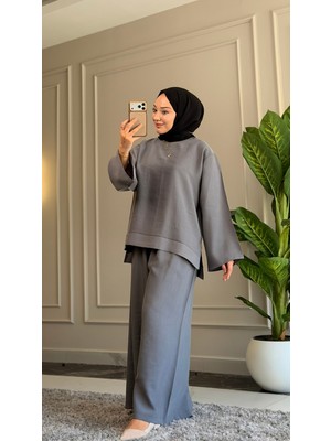 Suede Style 6512 - Şık Rahat Modal Yumuşak Örme Kumaş Salaş Kadın Takımı