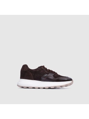 Togo Erkek Kahverengi Hakiki Deri Bağcıklı Spor Sneaker Ayakkabı [TG052410]