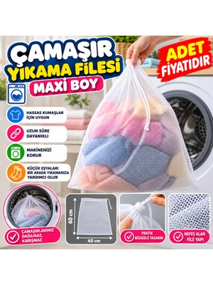 Akıllı Bayi Çamaşır Yıkama Filesi Kirli Filesi Maxi 40X60 cm (Adet Fiyatıdır) Aby