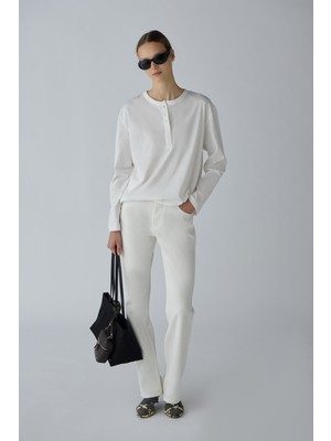 Suud Collection Ekru Effortless Straight Jean