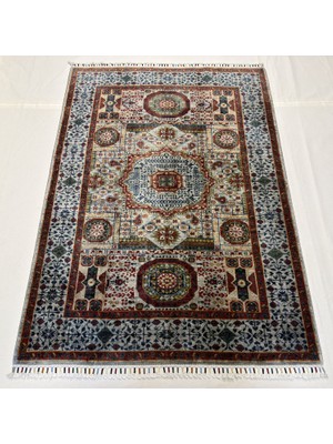 El Dokuma Afgan Halı Memlook  Desenli Kök Boya 128 x 179 cm