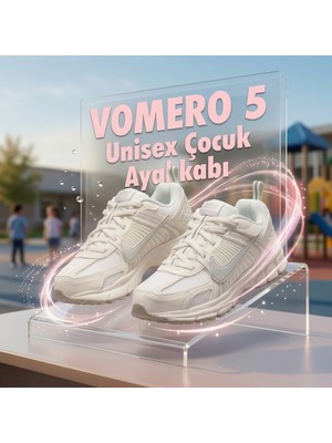 Nike Vomero 5 Preschool Unisex Beyaz Çocuk Spor Ayakkabısı - Kolay Giyilebilir Lastik Bağcıklı | HF6999-108