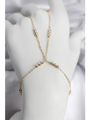 İlkyaz Fashion Gold Renk Kadın Şahmeran Çelik Top Zincirli Takı