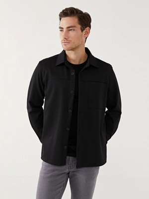 LC Waikiki Southblue Siyah Regular Fit Uzun Kollu Erkek Gömlek Ceket