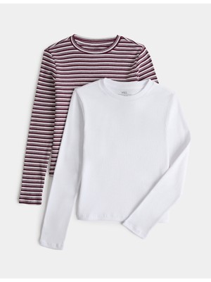 Marks & Spencer 2'li Pamuklu Uzun Kollu T-Shirt