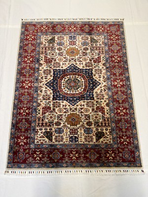 El Dokuma Afgan Halı Memlook Desenli Kök Boya 127  x 169  cm