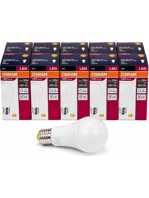 TeknoKapsül Osram LED Value Classic A100 E27 LED Ampul 13W 1521 Lümen 100W Eşdeğeri Uzun Ömürlü Enerji Tasarruflu Ampul 10'lu Paket (Beyaz Işık)