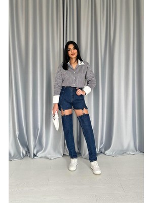 Budi Home Mavi Askılı Iki Parça Jeans Pantolon