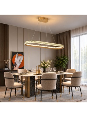 Apliqa Elio Sıralı Gold Ledli Avize Yatak Odası, Koridor, Salon Avize