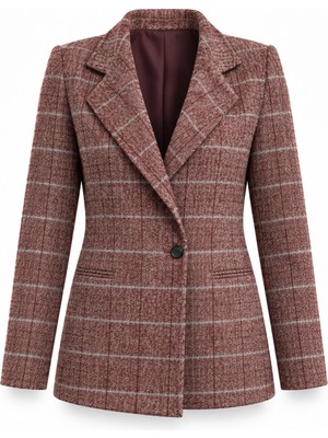 5in1Canpolat Mürdüm Balıksırtı Yün Blazer Ceket