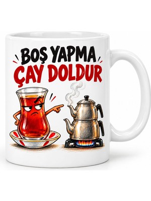 Bezos Boş Yapma Saati Tasarımlı Porselen Kupa - Model 715