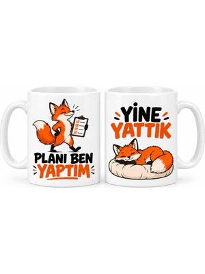 Bezos Plan ve Kaçamak 2'li Porselen Kupa Seti - Model 744
