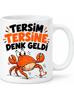 Bezos Ters Gün Tasarımlı Porselen Kupa - Model 730