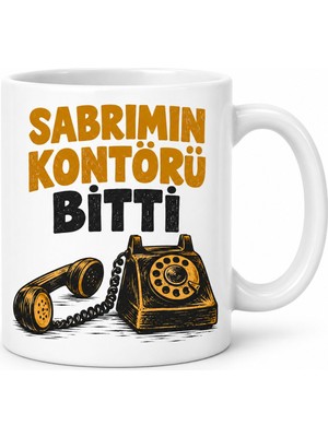 Bezos Sabır Kontörü Tasarımlı Porselen Kupa - Model 761