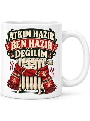 Bezos Kış Hazırlığı Tasarımlı Porselen Kupa - Model 833