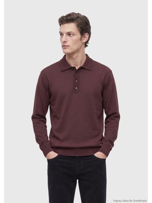 Ramsey Bordo Düz Sweatshirt
