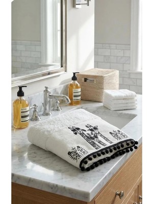 Narma Home Camelio | Patentli Tasarım - Yumuşak Kalın Dokulu Nakışlı El-Yüz Havlusu – %100 Pamuk, Şık, Etnik Tasarım Havlu (50X90 Cm)