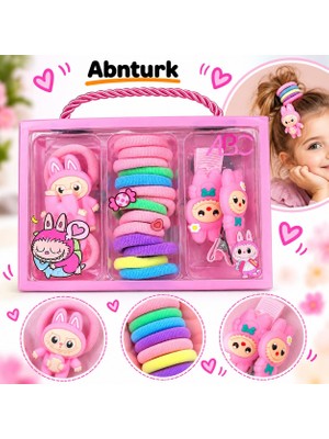 Abnturk Kutulu Kız Çocuk Toka Seti Sevimli Tasarımlı Bebek Çocuk Renkli Saç Tokası (Stoktaki Renkten 1 Kutu Gönderilir)