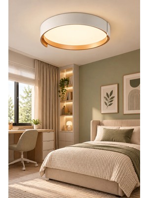 Elvora Home Modern Premium LED Yuvarlak Plafonyer Avize Salon Mutfak Oturma Odası Avizesi
