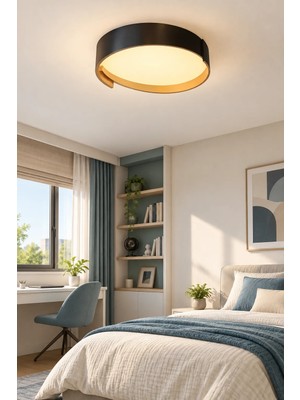 Elvora Home Modern Premium LED Yuvarlak Plafonyer Avize Salon Mutfak Oturma Odası Avizesi