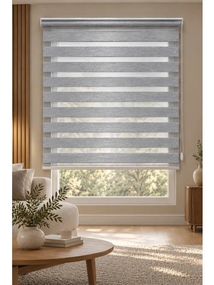 Donatti Perde Exclusive Signature Collection Açık Gri Bambu Zebra Stor Perde – Modern Lüks Zarif Tasarım