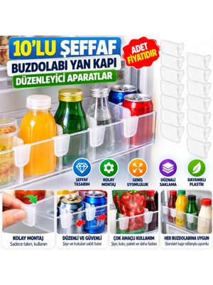 Urfakent 10'luşeffaf Buzdolabı Yan Kapı Düzenleyici Buzdolabı Dolap Içi Bölümleyici Aparatlar