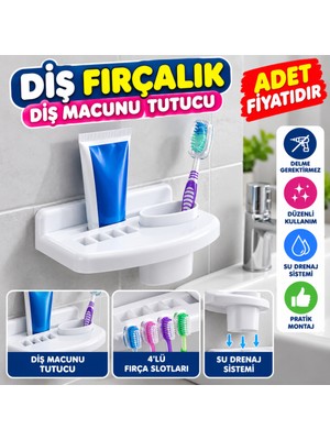 Urfakent Banyo Diş Macunu Diş Fırçası Tutacağı Bardağı Fırçalık Stand