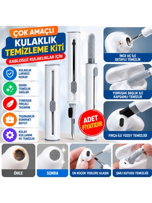 Urfakent Çok Amaçlı Yumuşak Fırçalı Kablosuz Kulaklıklar Için Kulaklık Temizleme Kiti