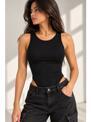 Remys Kadın Sıfır Kol Bodysuit – Siyah