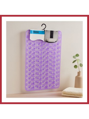 Bezos Kaydırmaz Pvc Banyo ve Küvet Paspası Petek Desenli Şeffaf-Buzlu (37X68 Cm) Strsnl