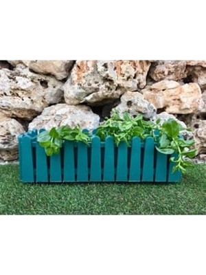 Ceylan Adam Saksı, Istanbul Balkon 9 L 1 Adet Yeşil Renk Saksı Çit Görünümlü Saksı Renkli Saksı Plastik Saksı