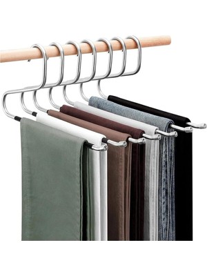 Belirtilmemiş Demir Pantolon Askısı, Kaydırmaz Lastikli, 5 Adet