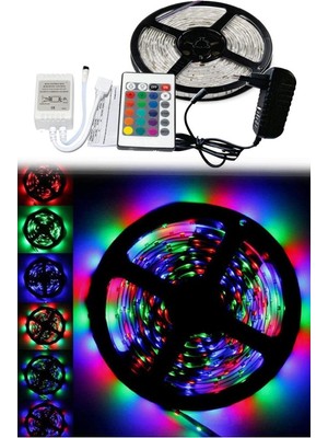 Happy Trend Metre Rgb 3 Çip LED Adaptörlü Set Garantili Tv Arkası Mutfak Için Ideal Yüksek Işık