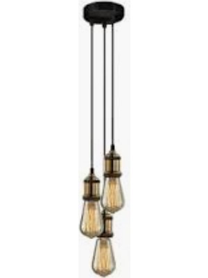 Happy Trend Retro Üçlü Sarkıt Avize En 15CM Yükseklik 75CM